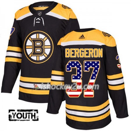 Børn NHL Boston Bruins Trøje Patrice Bergeron 37 Adidas 2017-2018 Sort USA Flag Fashion Authentic Børn NHL Boston Bruins Trøje Patrice Bergeron 37 Adidas 2017-2018 Sort USA Flag Fashion Authentic